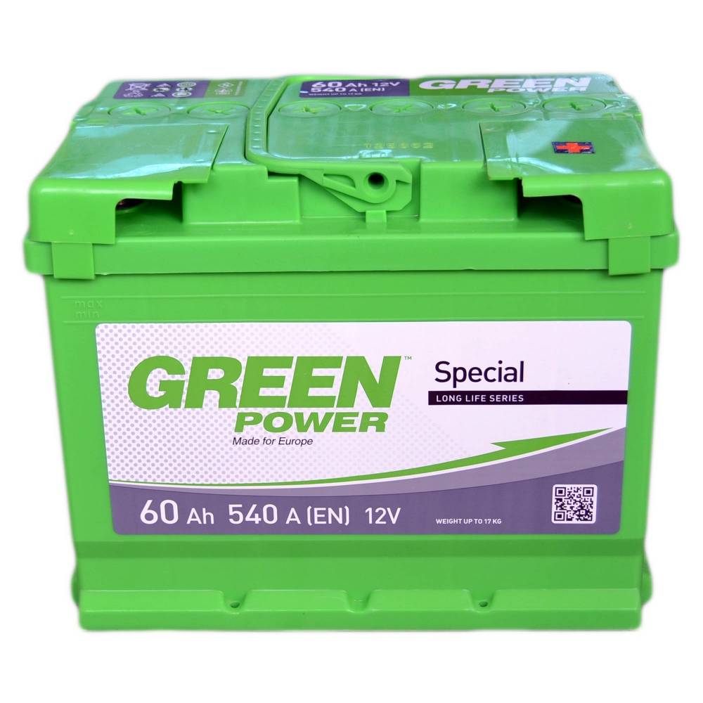 Акумулятор GREEN POWER Standart 60Ah Ев (-/+) (540EN)
